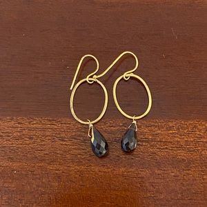 Anthropologie Gold/Deep Purple earrings